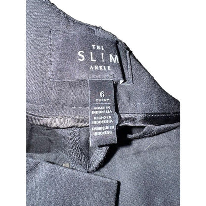 Ann Taylor The Slim Ankle Pants Black Curvy Fit Size 6 Professional Trousers