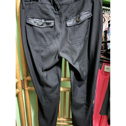White House Black Market The Straight Crop Black Utility Cargo Pants Womens 6