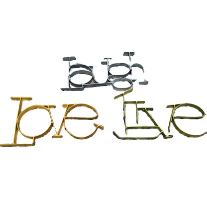 Live Laugh Love Metal Wall Art Set 3 Piece Script Home Decor Gold Silver Signs
