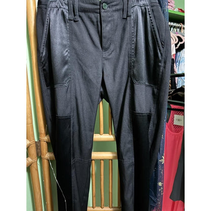White House Black Market The Straight Crop Black Utility Cargo Pants Womens 6
