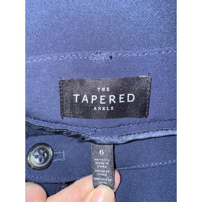 The Tapered Ankle Navy Blue High Rise Belted Dress Pants Trousers Women Size 6