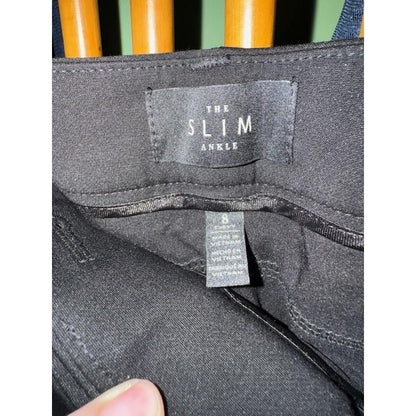 White House Black Market The Slim Ankle Pants Black Curvy Fit Trousers Size 8