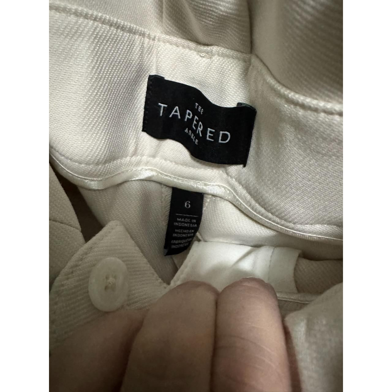 The Tapered Ankle High Rise Belted Cargo Trousers Off White Cream Size 6