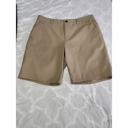 32 Degrees Cool Mens Stretch Performance Shorts Khaki Tan Golf Casual Size 36
