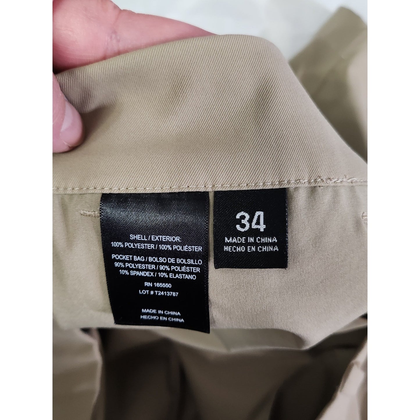 Levis 514 Straight Fit Mens 34x30 Tan Khaki Pants Polyester Trousers