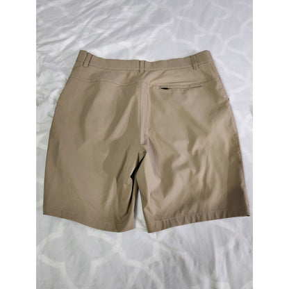 32 Degrees Cool Mens Stretch Performance Shorts Khaki Tan Golf Casual Size 36