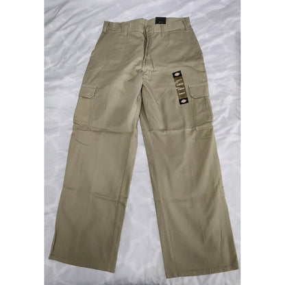 Dickies Mens Loose Fit Straight Leg Cargo Pants Khaki Tan 33x32 NWT