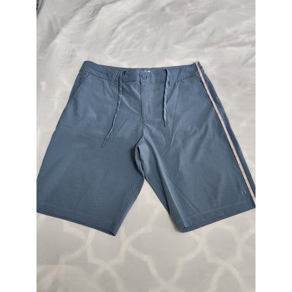 Hang Ten Mens Hybrid Shorts Size 34 Blue Micro Check Board Swim Surf Trunks