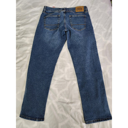 IZOD Saltwater Comfort Straight Jeans Mens 30x29 Medium Wash Blue Denim Pants