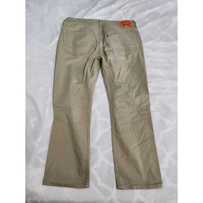 Levis 514 Straight Fit Mens 34x30 Tan Khaki Pants Polyester Trousers