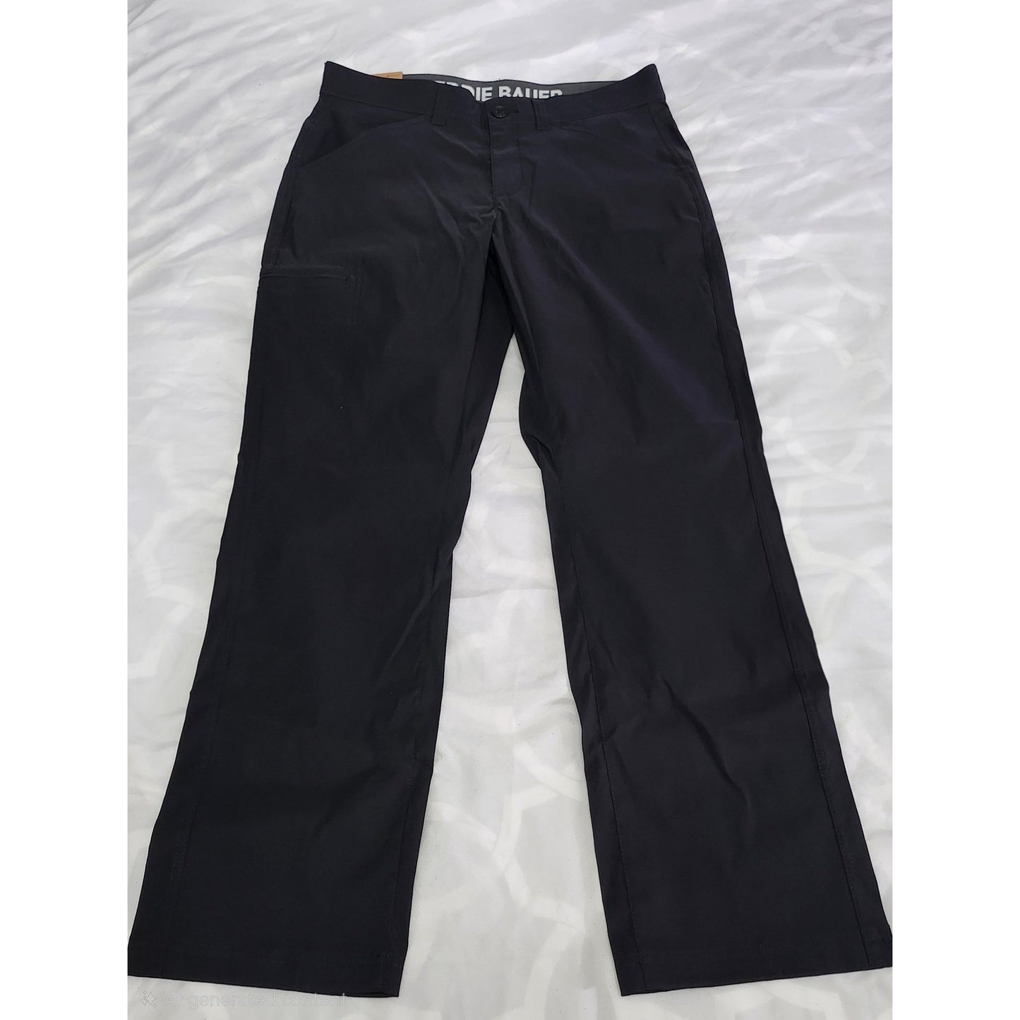 Eddie Bauer Mens Rainier Tech Pants Black Hiking Travel Outdoor 32x30 NWT