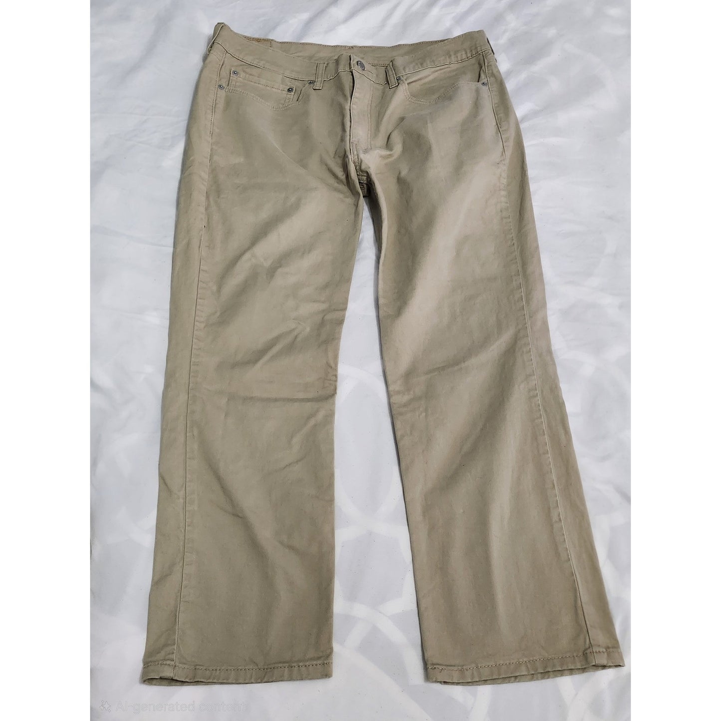 Levis 514 Straight Fit Mens 34x30 Tan Khaki Pants Polyester Trousers