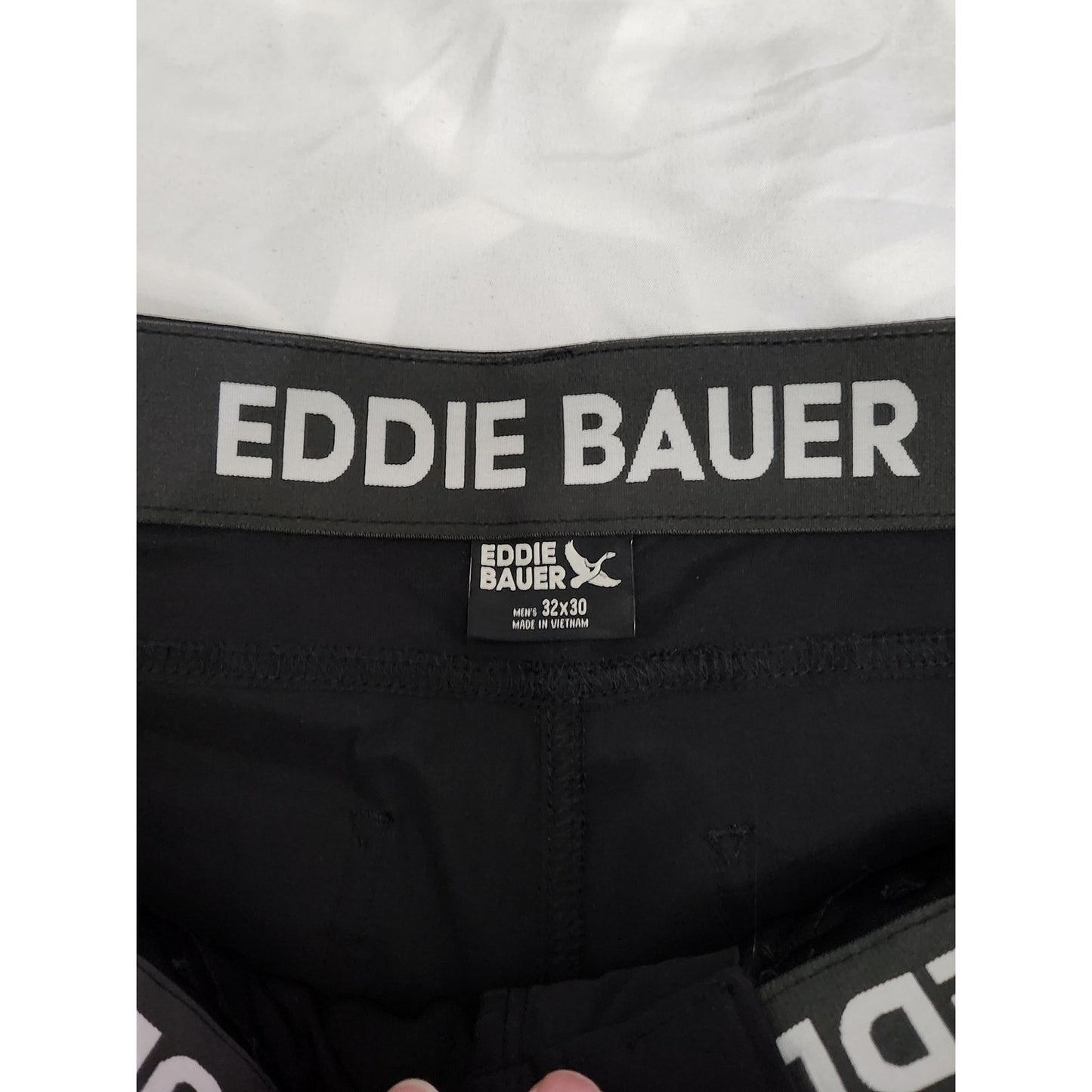 Eddie Bauer Mens Rainier Tech Pants Black Hiking Travel Outdoor 32x30 NWT