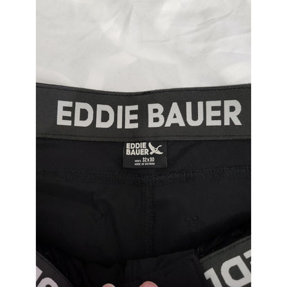 Eddie Bauer Mens Rainier Tech Pants Black Hiking Travel Outdoor 32x30 NWT