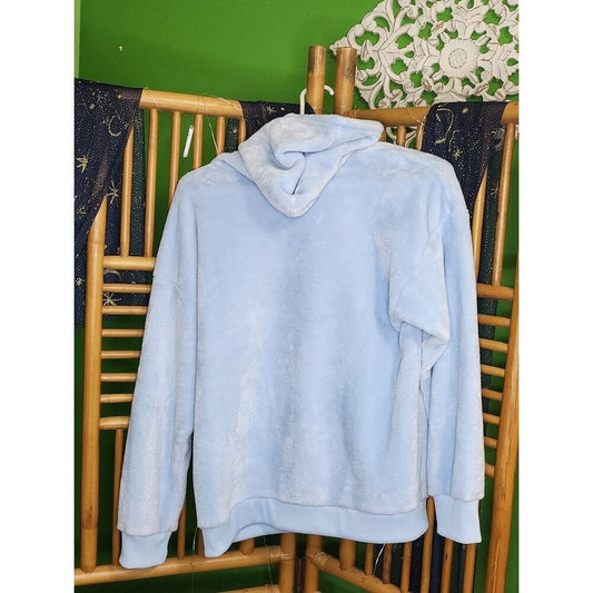 Under Armor Girls Youth XL Light Blue Fuzzy Fleece Pullover Sweater Logo