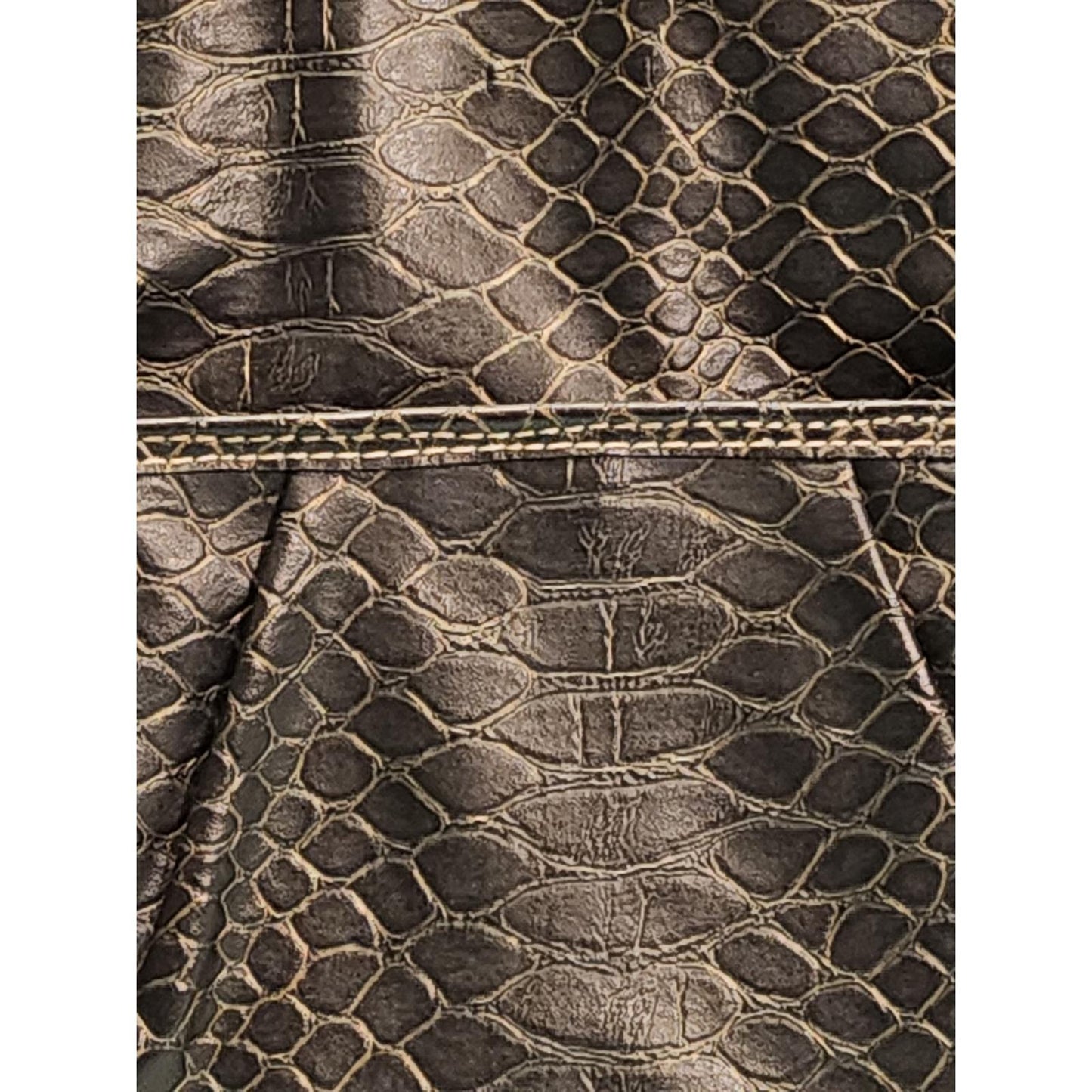 Rosetti Black Faux Snakeskin Shoulder Bag Organizer Purse Contrast Stitching