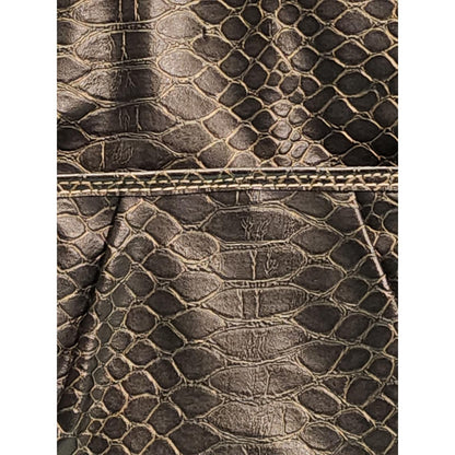 Rosetti Black Faux Snakeskin Shoulder Bag Organizer Purse Contrast Stitching