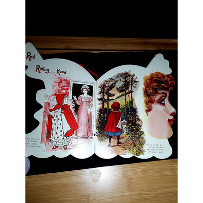 VTG 1984 Red Riding Hood Die-Cut Shape Book Merrimack Publishing Ribbon Tie