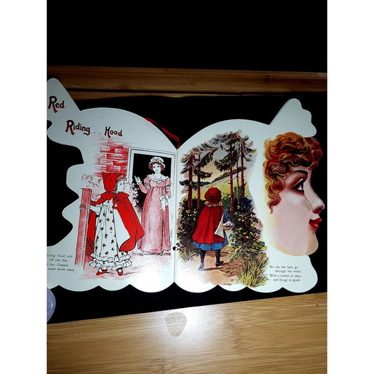 VTG 1984 Red Riding Hood Die-Cut Shape Book Merrimack Publishing Ribbon Tie