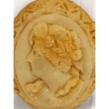 Vintage Style Resin Cameo Cabochon Cream Amber Profile Jewelry Supply DIY