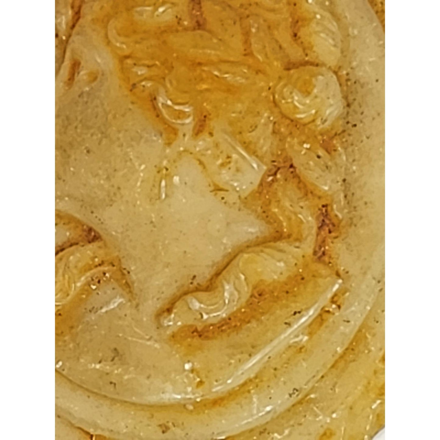 Vintage Style Resin Cameo Cabochon Cream Amber Profile Jewelry Supply DIY