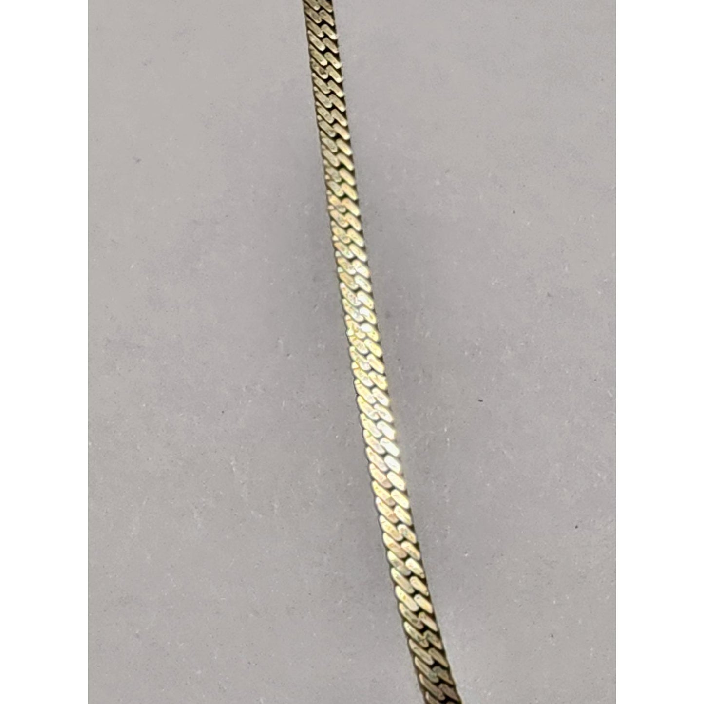 Vintage 18K Gold Filled Herringbone Flat Snake Chain Necklace 18K GP Clasp
