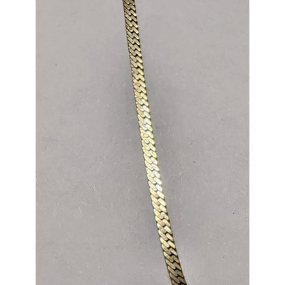 Vintage 18K Gold Filled Herringbone Flat Snake Chain Necklace 18K GP Clasp