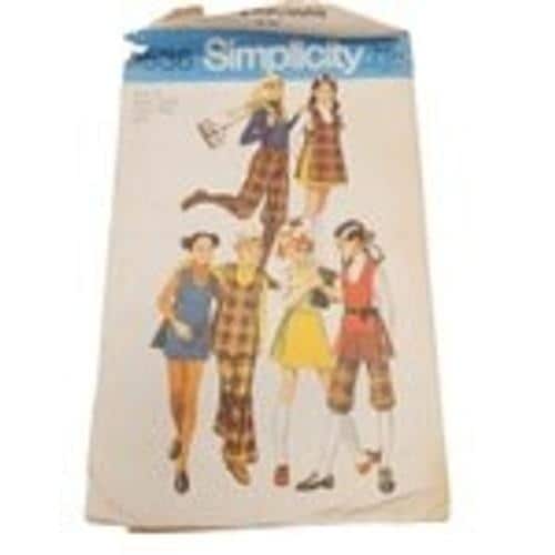 VTG 1971 Simplicity Pattern 9536 Girls Knickers Bell Bottom Pants Skirt Size 10