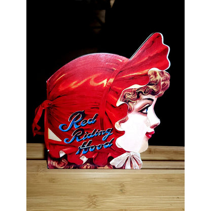 VTG 1984 Red Riding Hood Die-Cut Shape Book Merrimack Publishing Ribbon Tie