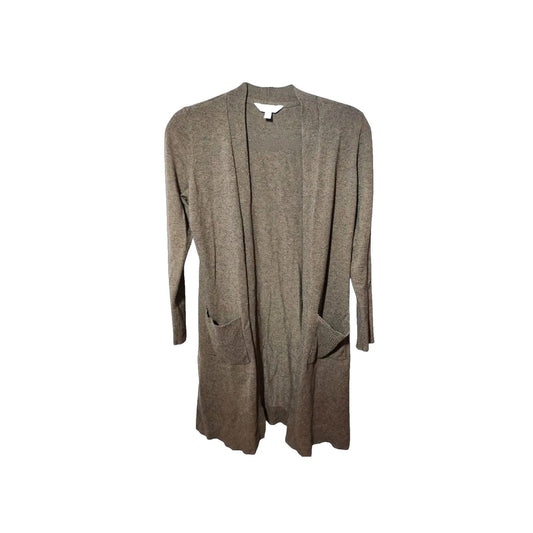Time & Tru Open Front Cardigan Womens Plus XXXL 22 Camel Ribbed Lounge Layer