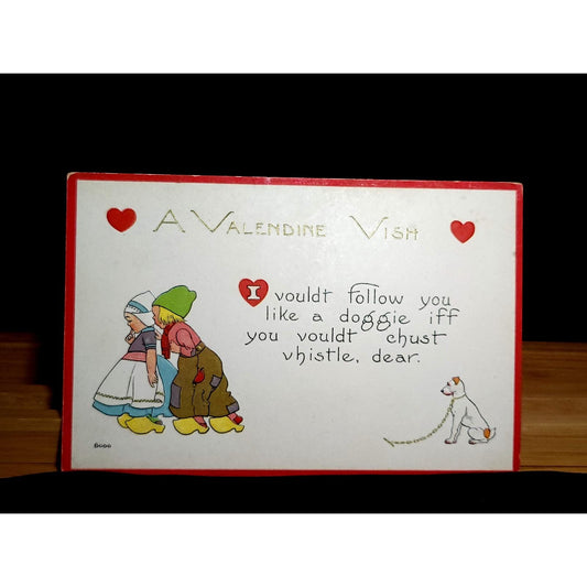 VTG 1913 Valentine Postcard Lot S Bergman Cupid Woman Dutch Children Unposted