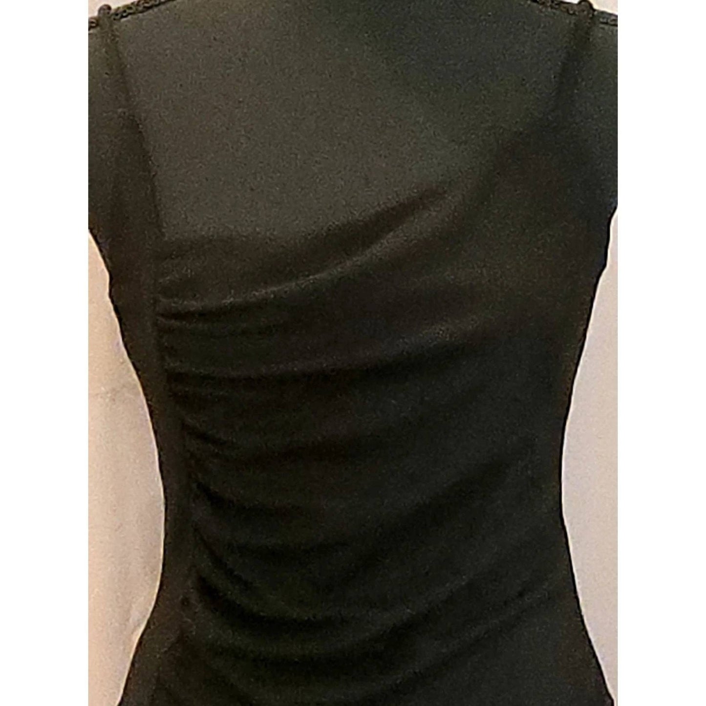 NWT Lush Black Asymmetrical Ruched Bodysuit Cami Top Leotard