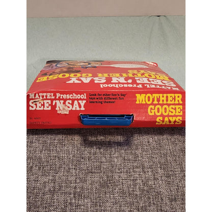Vintage 1982 Mattel See 'N Say Mother Goose Says Talking Toy No 4863 In Box