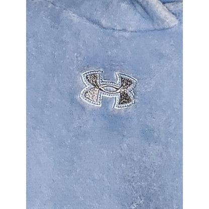Under Armor Girls Youth XL Light Blue Fuzzy Fleece Pullover Sweater Logo