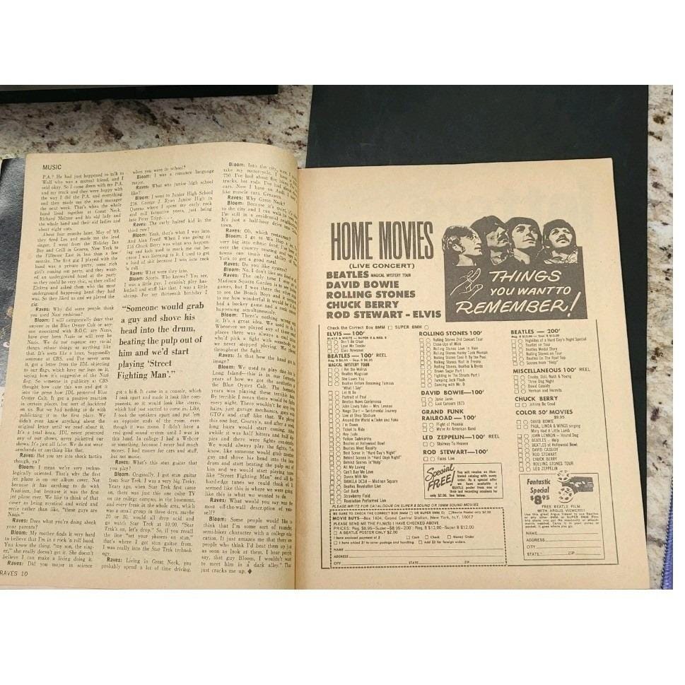 Vintage Circus Raves Rock Magazine 105 March 1975 Freddie Mercury Queen Cover