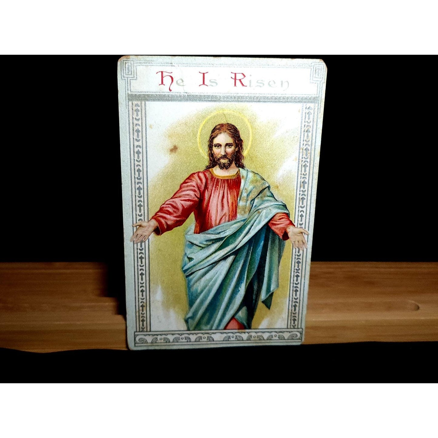 VTG Easter Postcard He Is Risen Jesus Christ Religious AMC Unposted Lithograph